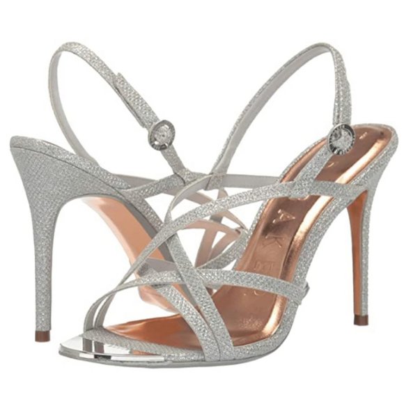 Ted Baker Shoes - Ted Baker London Theanam Silver Sandal Heels